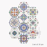 Funlife Floor Stickers Black White Gray Portuguese Tile Anti-Slip Self-Adhesive Waterproof Wall Sticker for Bathroom Kitchen